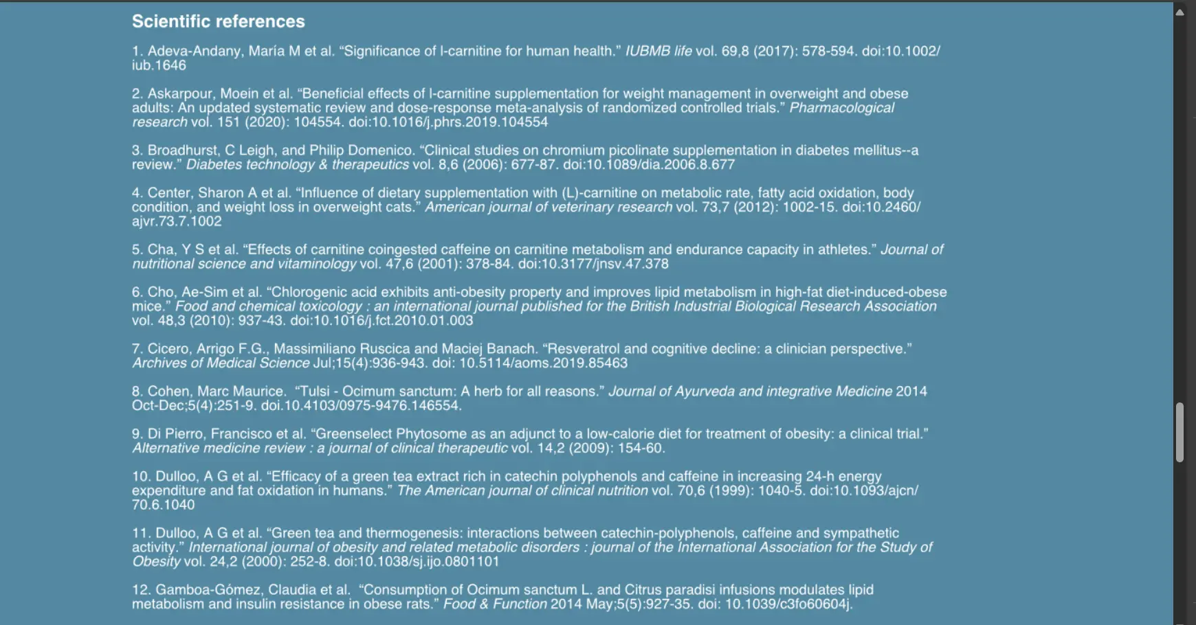 Sync Scientific references: